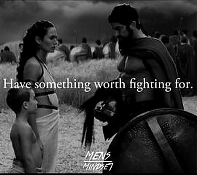 A warrior shields his family — have something worth fighting for